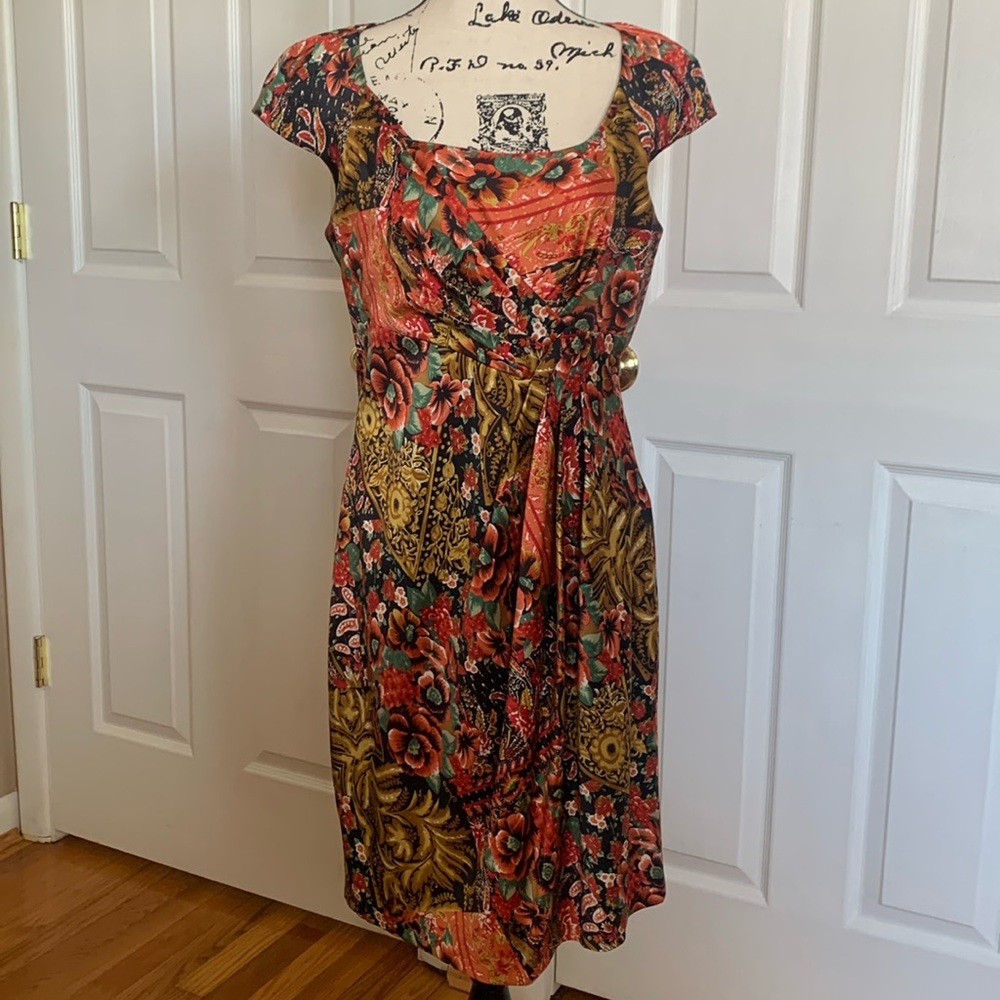LIKE NEW KAY UNGER SILK COCKTAIL DRESS